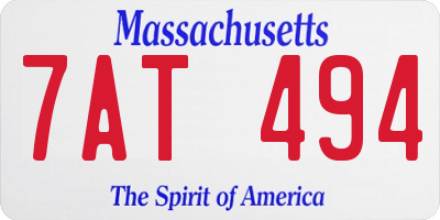 MA license plate 7AT494