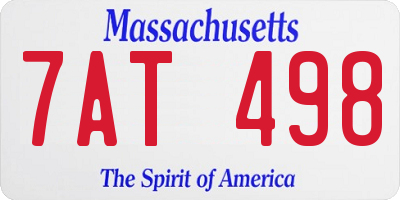 MA license plate 7AT498