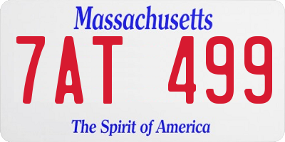 MA license plate 7AT499
