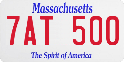 MA license plate 7AT500