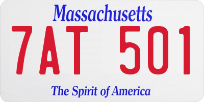 MA license plate 7AT501