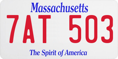 MA license plate 7AT503