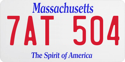 MA license plate 7AT504