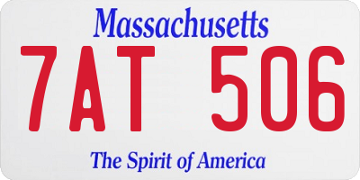 MA license plate 7AT506