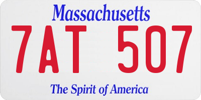 MA license plate 7AT507