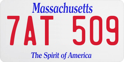MA license plate 7AT509