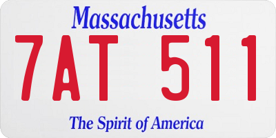MA license plate 7AT511