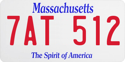 MA license plate 7AT512
