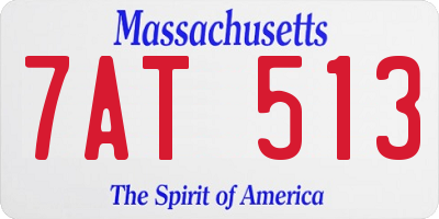 MA license plate 7AT513