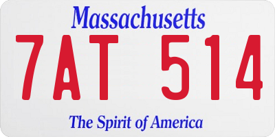 MA license plate 7AT514