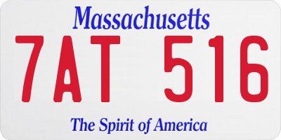 MA license plate 7AT516