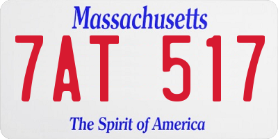 MA license plate 7AT517