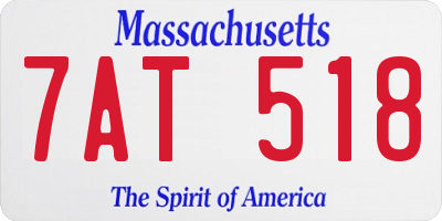 MA license plate 7AT518