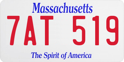 MA license plate 7AT519