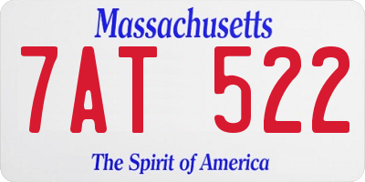 MA license plate 7AT522