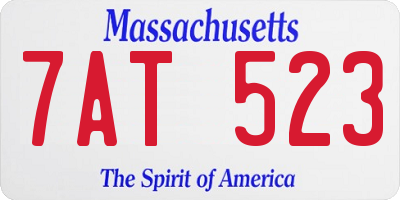 MA license plate 7AT523