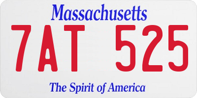 MA license plate 7AT525