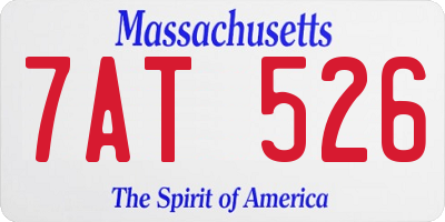 MA license plate 7AT526