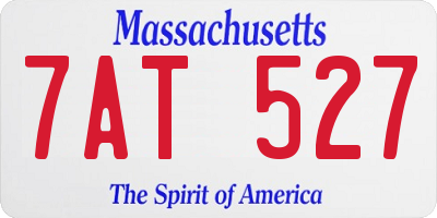 MA license plate 7AT527