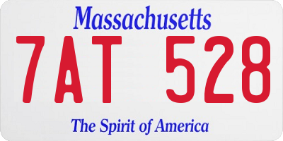 MA license plate 7AT528