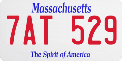 MA license plate 7AT529