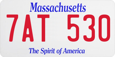 MA license plate 7AT530