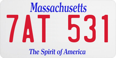 MA license plate 7AT531