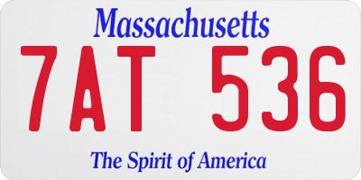 MA license plate 7AT536