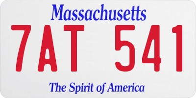 MA license plate 7AT541