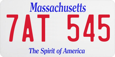 MA license plate 7AT545