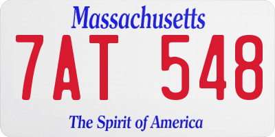 MA license plate 7AT548
