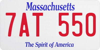 MA license plate 7AT550