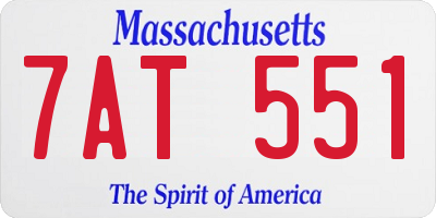 MA license plate 7AT551