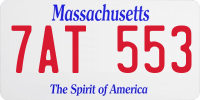 MA license plate 7AT553