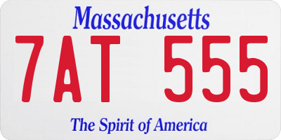 MA license plate 7AT555