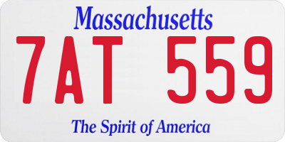 MA license plate 7AT559