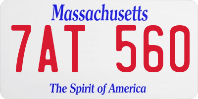 MA license plate 7AT560