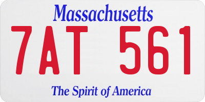 MA license plate 7AT561