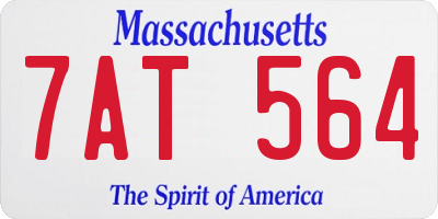 MA license plate 7AT564