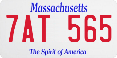 MA license plate 7AT565