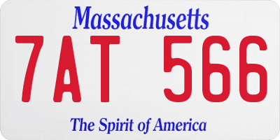 MA license plate 7AT566