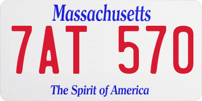 MA license plate 7AT570
