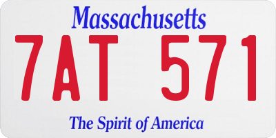 MA license plate 7AT571