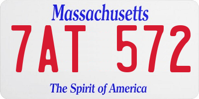 MA license plate 7AT572