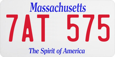 MA license plate 7AT575
