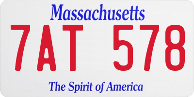 MA license plate 7AT578