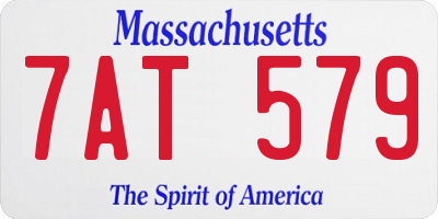 MA license plate 7AT579