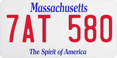 MA license plate 7AT580