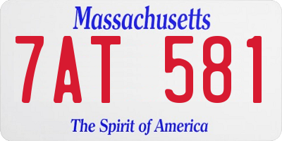 MA license plate 7AT581