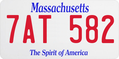 MA license plate 7AT582